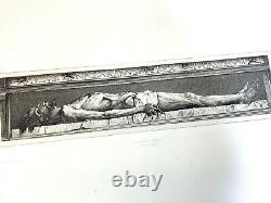 1890 Antique Engraving Hans Holbein The Younger Death Dead Jesus Christ RARE
