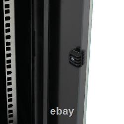 19 Black Network Cabinet Data Comms Wall/Floor Mount Patch Panel Rack 45cm USED