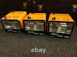 2 X Power Flash MD400 + 1 X PR400, Studio Flash Lamps Leads & 2 X Hard Cases Etc