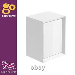 400mm White Gloss Wall Mounted Storage Cube Bathroom Cupboard 40cm Square Unit