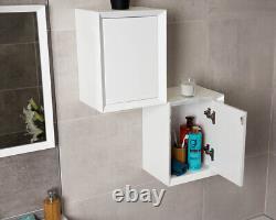 400mm White Gloss Wall Mounted Storage Cube Bathroom Cupboard 40cm Square Unit