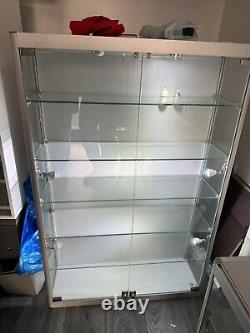 Aluminium & Glass Wall Mounted Display Cabinet 800mm X 250mm D X 1200mm H