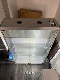 Aluminium & Glass Wall Mounted Display Cabinet 800mm X 250mm D X 1200mm H
