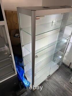 Aluminium & Glass Wall Mounted Display Cabinet 800mm X 250mm D X 1200mm H