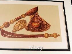 Anglo Ashanti war African Gold Mask Tribal Sword Axe Antique Military Print 1896