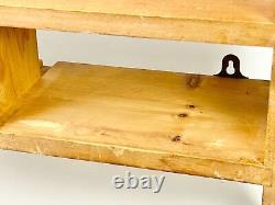 Antique Pine Shelves Solid Wooden Shelving Wall Hang Plate Rack Bookcase Storage