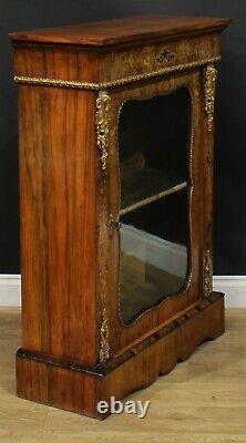 Antique Victorian Gilt Mounted Walnut & Marquetry Display Cabinet