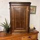 Antique Wall Mounted Or Freestanding Oak Corner Cupboard / Cabinet Single Door