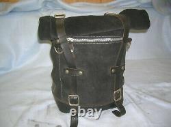 BMW R Nine T Unit Garage Heavyweight Suede Leather Side Bag and Mounting Frame