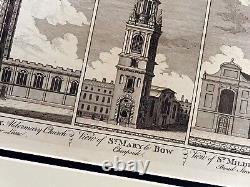 Bow Lane London Architecture Cheapside Bread Street Rare Antique Engraving 1770