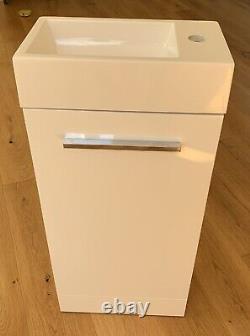 Cloakroom Vanity Floor Mounted Unit Including Basin Gloss white