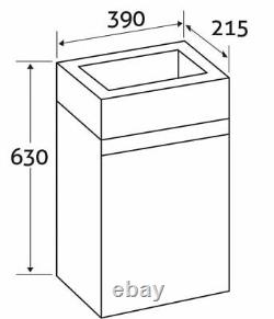 Compact WC Wall Hung Cloakroom Vanity Unit & Basin Gloss White 400mm