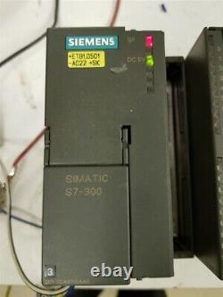 Complete Siemens Simatic S7-300 plc unit mounted on Rack