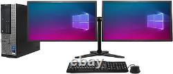 Desktop Computer PC 2 X MONITOR AND MOUNT i5 3470 WIN10 250GB HARDLY USED