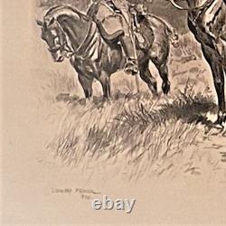 Edouard Detaille original drawing (1886) of French Mounted Horseman