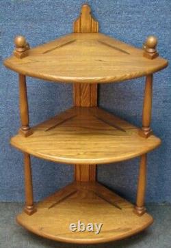 Ercol Hanging Corner Shelf Unit Solid Elm Old Colonial Small In Golden Dawn 1104