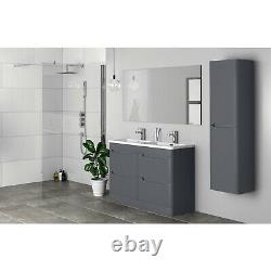 Essence Matt Charcoal Grey Free Standing 120cm Double Vanity Unit & Basin