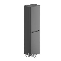 Essence Matt Modern Grey Tall Boy Large Bathroom Wall Storage Cupboard 150cm