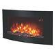 Essentials Electric Fire Black Glass Wall Mounted Led Remote Control 2 Kw 240v