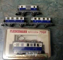 Fleischmann Piccolo 7969 Swiss Mountain Railcar with 2 Coaches & Luggage Car