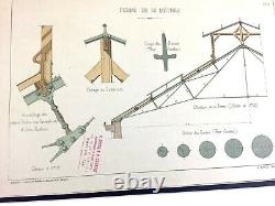 French Architectural Print Warehouse Structural Engineering Antique Old Diagram