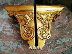 Gold Gilt Colour French Style Wall Mounted Shelves Ornate Detailed Display