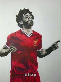 Impressionist Portrait Painting Liverpool Football Club Star Striker Mo Salah