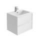 Kersig Matt White Bathroom Wall Hung Vanity Unit Composite Resin Basin 60cm