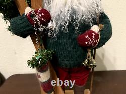 Lynn Haney Mountain Lodge Skis Santa 1992 Style # 186 Signed 18