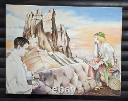 Mountain Rocks Landscape Musician Sofa Large Surrealist Painting