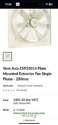 Pair Of 2 X ROOF UNITS ESP25014 PLATE MOUNTED EXTRACT FAN VENT AXIA SinGle Phase