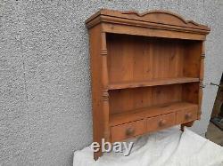Pine Wall Hanging Shelves Cupboard With Three Drawers. Offers Invited