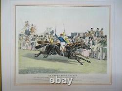 Restrike antique horseracing print Charles X11 and Euclid Hunt after Herring