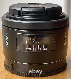 SONY ALPHA 28mm 12.8 Prime Lens SAL28F28 for Sony A-Mount. GREAT CONDITION
