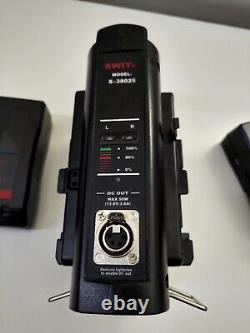 SWIT SC-302S 2 Channel V-Mount charger and 2 x Batteries 95Wh S-8082S