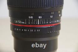 Samyang AS UMC 50mm f/1.4 Sony E Mount Standard Prime Lens with Hood