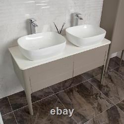 Signite Greystone Bathroom Double Vanity Unit Stone Resin Countertop 120cm