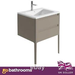 Signite Greystone Stone Bathroom Standing Vanity Unit Integrated Basin 60cm