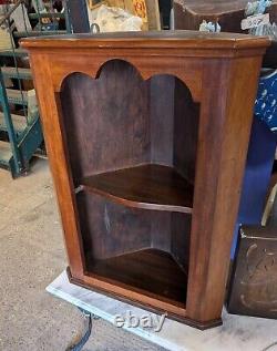 Small Mounted Corner Display / Shelving Unit / Mahogany