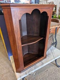 Small Mounted Corner Display / Shelving Unit / Mahogany