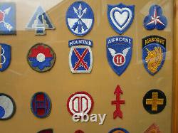 Unique US Army unit patches pre-mounted and framed