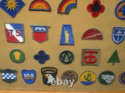 Unique US Army unit patches pre-mounted and framed