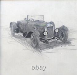 Vauxhall Open Tourer Francis E Lord Unique Original Vintage Pencil Drawing C1930