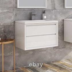 Venta Wall Mounted Bathroom Vanity Unit Gloss White Resin Basin 500 600 800mm