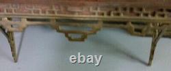 Vintage Mahogany and Heavy Brass Wall Bracket Shelves 20th Century Pair