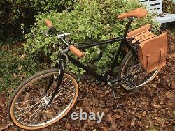 Vintage Retro Custom Single Speed Courier Messenger Mountain Bike Black And Tan
