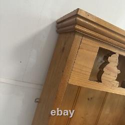 Vintage Solid Wooden Farmhouse Rustic Pine Wall Mounted Bookcase Shelf / Shelves