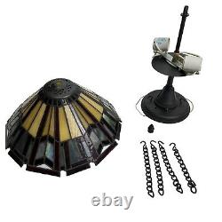 Vintage Stained Glass flush mount ceiling light
