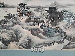 Vintage Stunning Chinese Watercolour Mountain Landscape