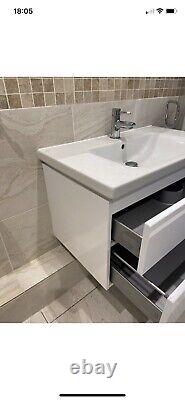 Wall hung Ideal Standard bathroom vanity unit with basin